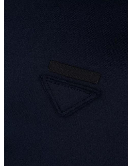 Prada Blue High Collar Cuffs Hem Side Pockets for men