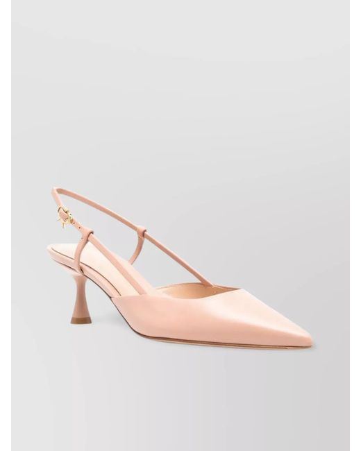 Gianvito Rossi Pink Leather Slingback Pumps