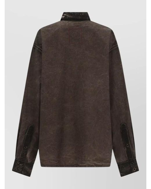 Uma Wang Black Tavis Shirt Long Sleeves Chest Pockets for men
