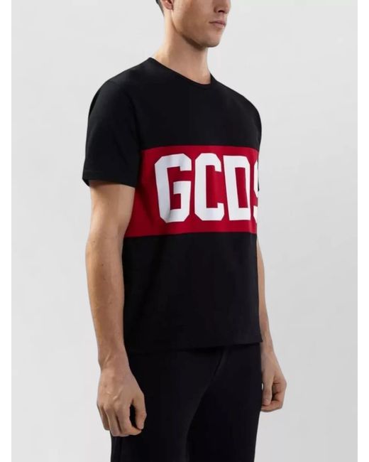Gcds Red Band Logo Crew Neck Short Sleeve T-Shirt for men