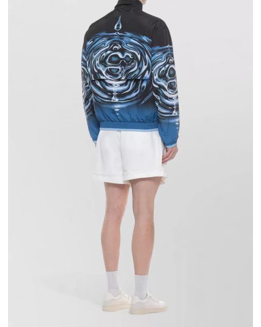 Casablanca Blue Warped Logo Ripple Print Sport Jacket for men