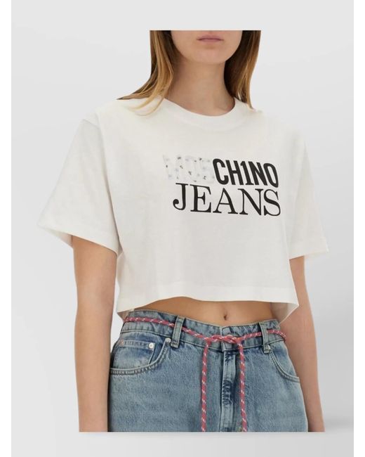 Moschino White Cropped T-Shirt
