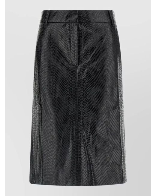 ANDAMANE Black Xania High Waist Snake Print Skirt
