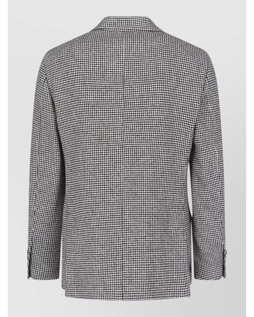 Lardini Gray Double Breasted Blazer Houndstooth Pattern Buttons for men