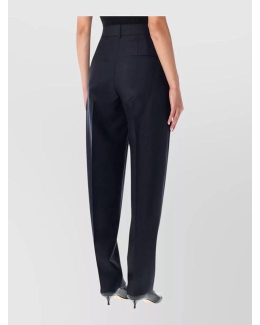 Rohe Blue Daria High Waist Tapered Wool Trousers