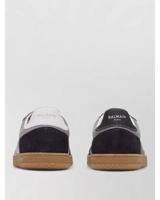 Balmain Multicolor Calf Leather Suede Panelled Low-Top Sneakers for men