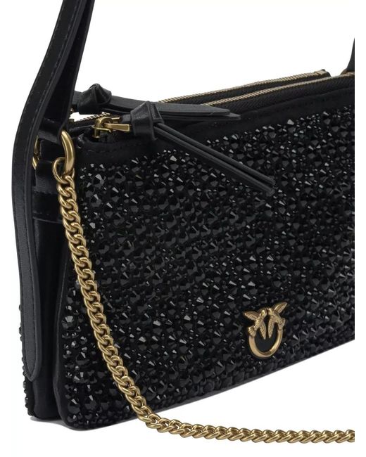 Pinko White Love Bag Calf Leather Shoulder Bag