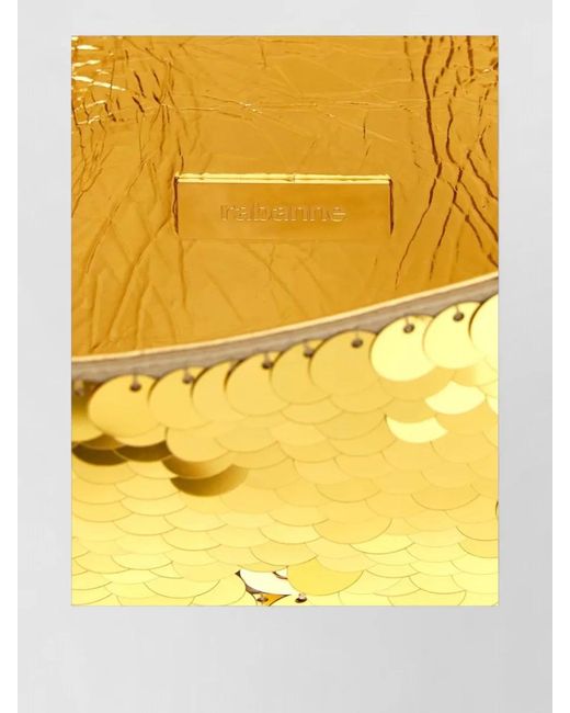Rabanne White Sparkle Mini Sequin Clutch Bag