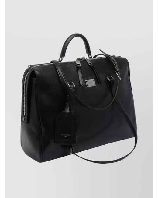 Dolce & Gabbana Black Leather Vittoria Shoulder Bag for men
