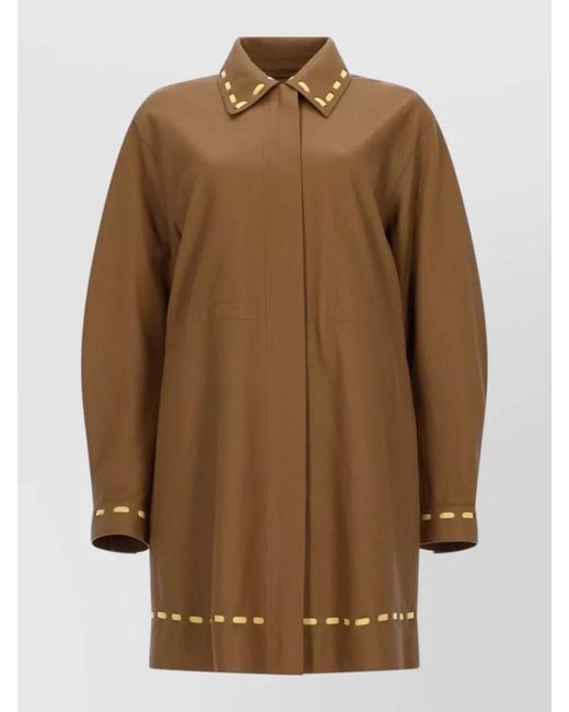 Fendi Natural Leather Coat