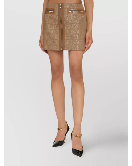Versace Natural Jacquard Mini Skirt