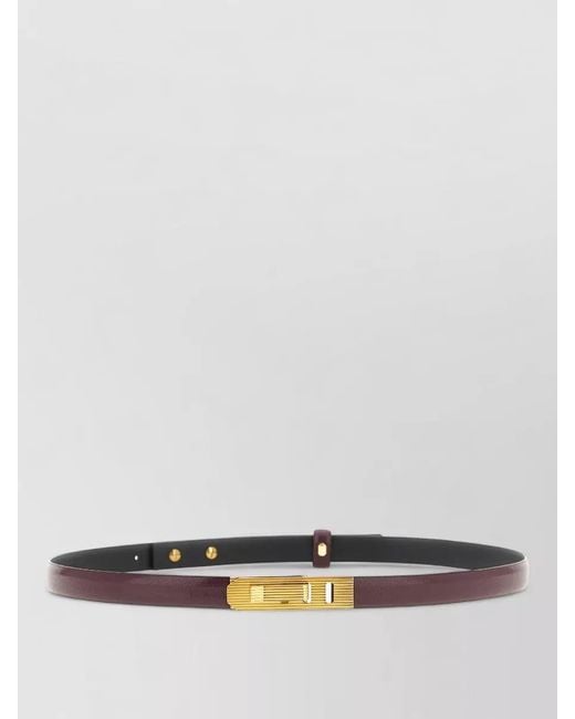 Alberta Ferretti Gray Belt Two Tone Striped Buckle Design
