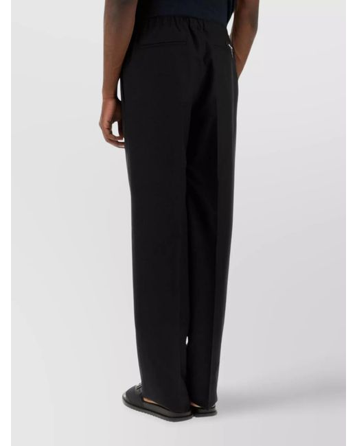 Fendi Black Virgin Wool Tailored Trousers for men