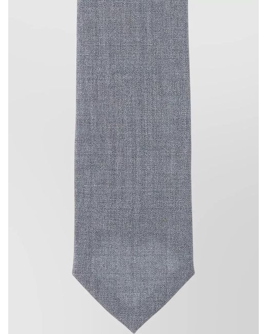 Thom Browne White Slim Tie Striped Detail Pointed Tip for men