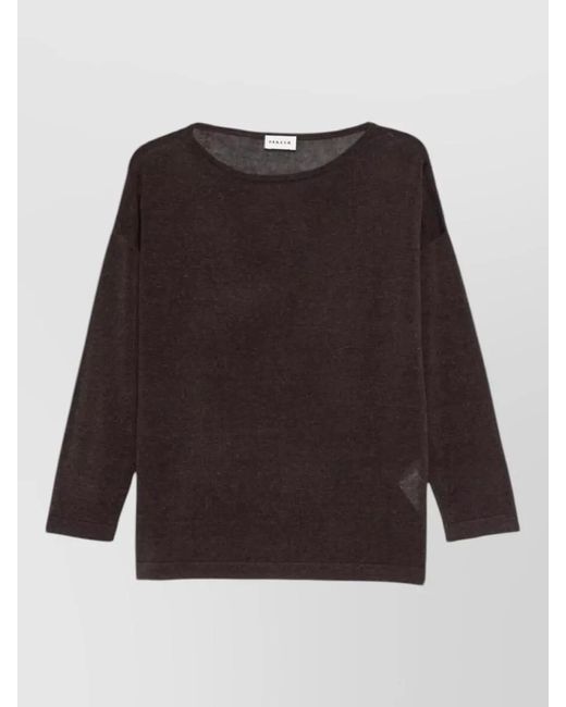 P.A.R.O.S.H. Black Knitwear Top Long Sleeves Round Neck