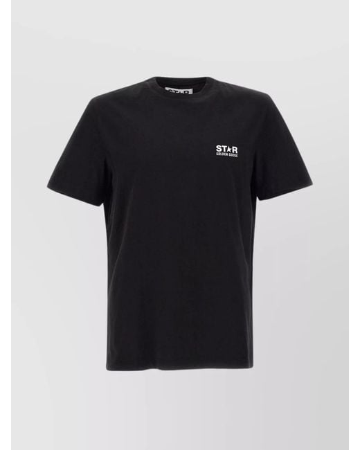 Golden Goose Deluxe Brand Black Cotton Logo Print T-Shirt for men