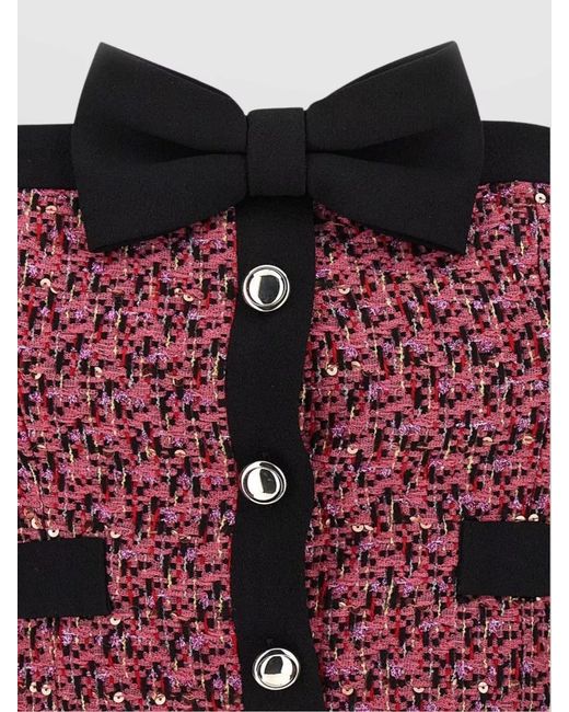 Alessandra Rich Pink Tweed Top