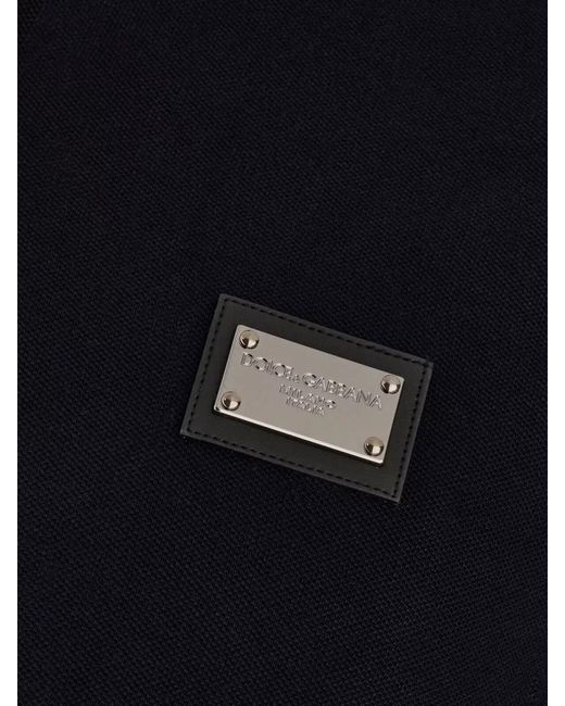 Dolce & Gabbana Black Piquet Shirt Featuring Polo Collar for men