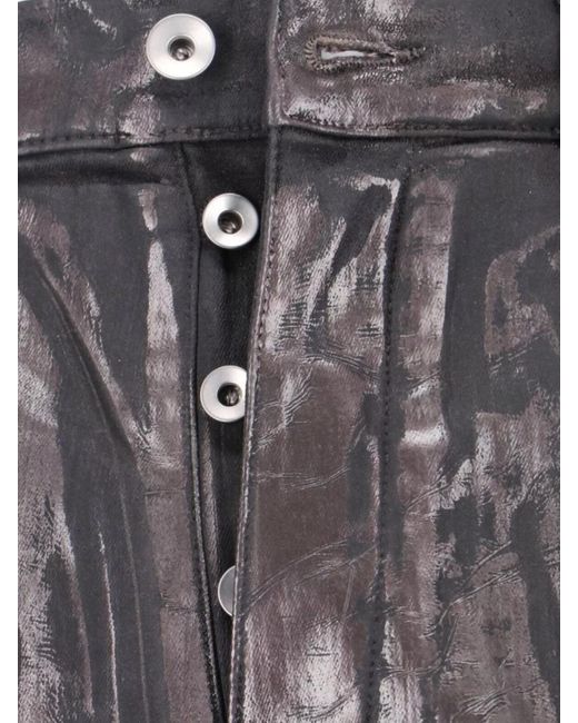 Rick Owens Gray Flared Trousers With Pockets And Loops for men