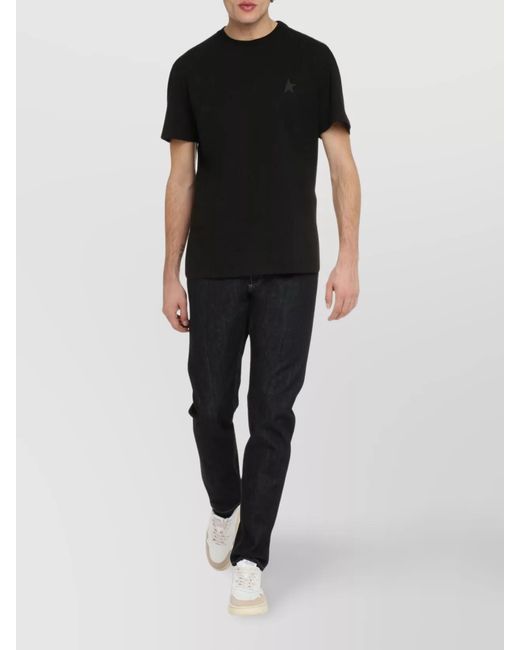Golden Goose Deluxe Brand Black Cotton Ribbed Crew-Neck T-Shirt for men
