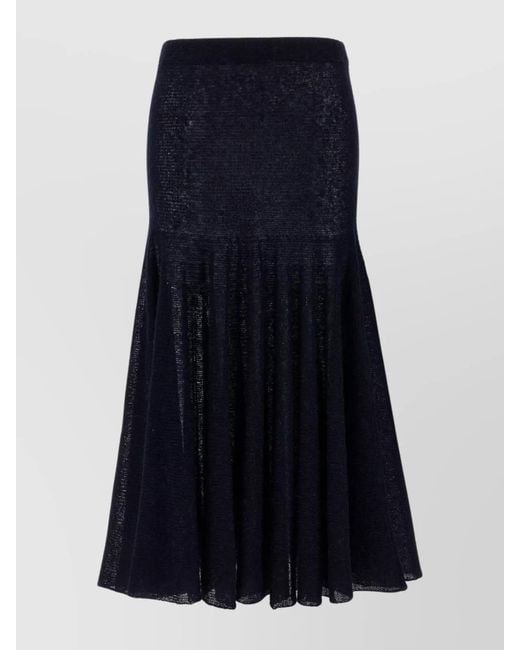 Magda Butrym Blue Alpaca Full Skirt