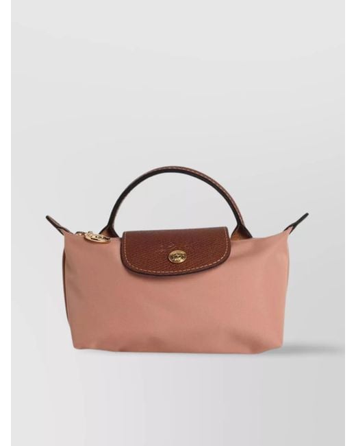 Longchamp Pink Le Pliage Original Clutch Bag