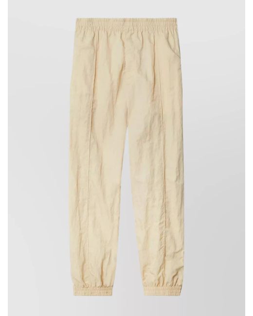 Burberry Natural Elastic Waistband Trousers With Cuffs And Pockets for men