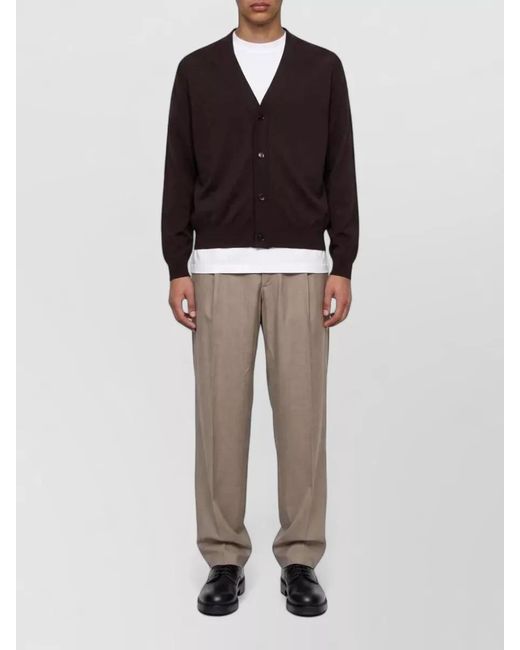 Lardini Black V Neck Long Sleeve Knit Top for men