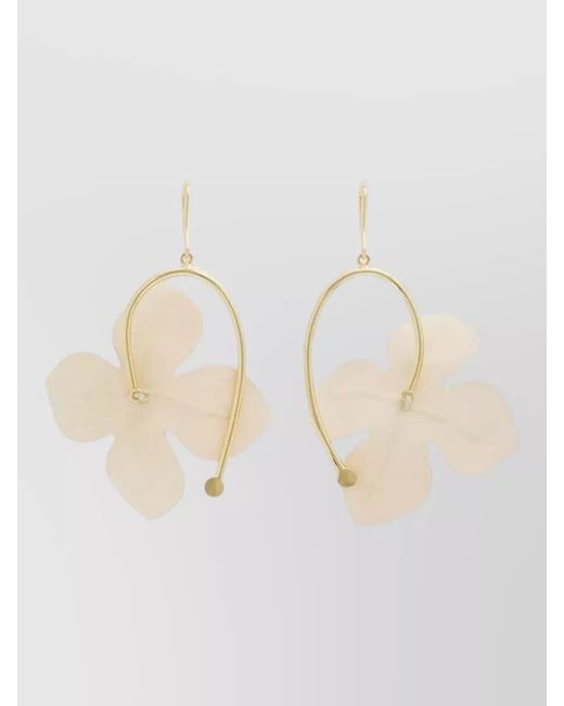 Marni Pink Drop Earrings Featuring Floral Inspired Accents