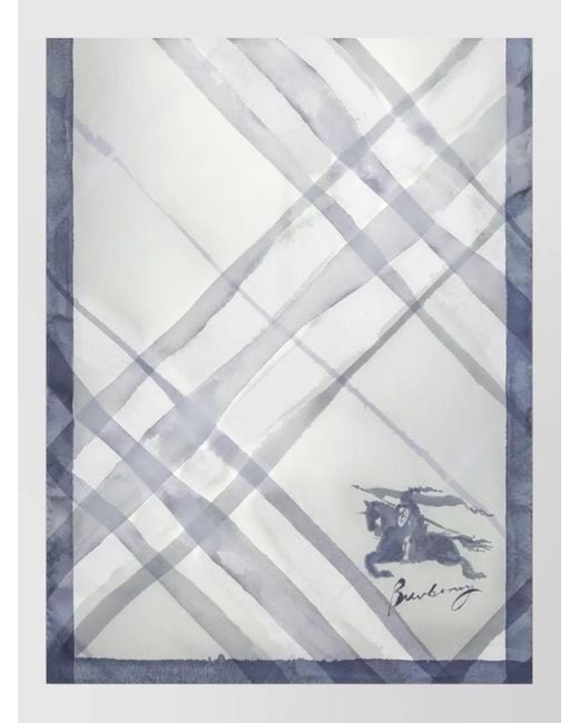 Burberry Gray Lightweight Soft Texture Signature Logo Scarf