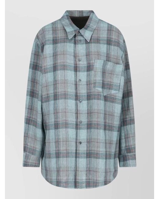 Magliano Blue Long Sleeve Shirt Button Cuffs Chest Pocket