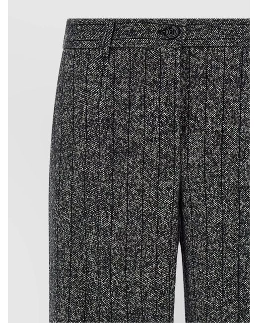 Dolce & Gabbana Gray Striped Straight-Leg Trousers