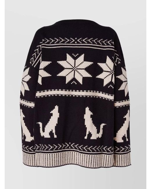 Etro Black Virgin Wool Patterned Jumper