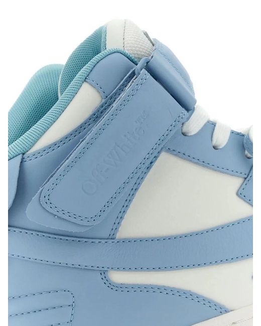 Off-White c/o Virgil Abloh Blue Calf Leather High-Top Sneakers for men