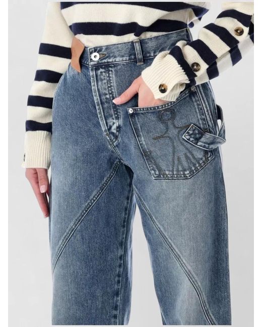 J.W. Anderson Blue Denim Twisted Wide-Leg Jeans