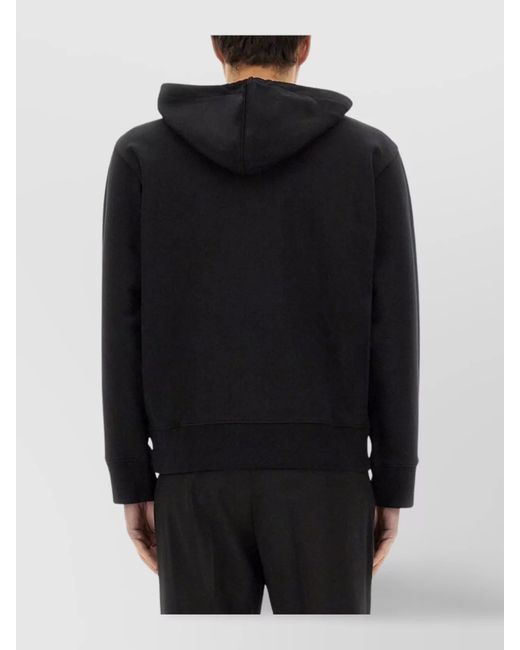 Courreges Black Cotton Hoodie for men