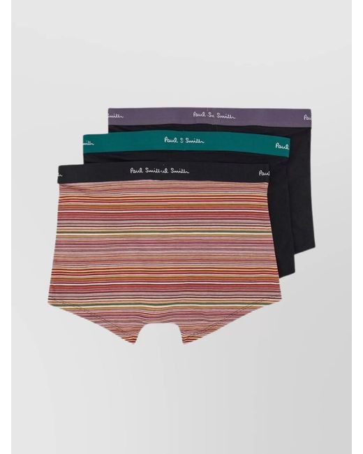 Paul Smith Black Three-Pack Elastic Waistband Panties for men