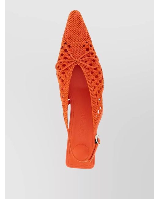 Jacquemus Red Les Slingbacks Cubisto B Kitten Heel Pumps