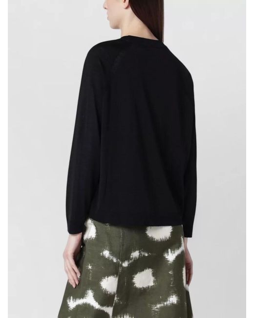 Roberto Collina Black Wool Crew Neck Sweater Long Sleeves
