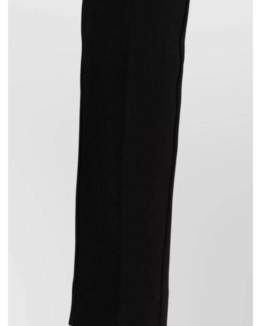 SIMONA CORSELLINI Black Tailored Stretch Trousers Belt Loops Design