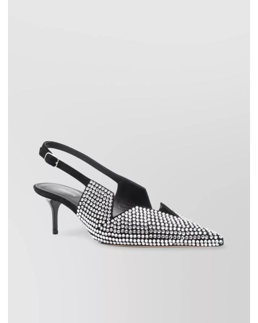 Coperni Metallic Leather Crystal-Embellished Cutout Pumps