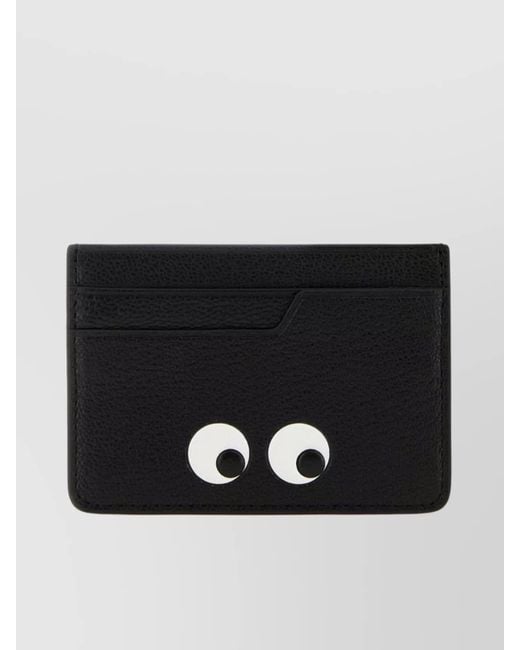 Anya Hindmarch Black Embossed Graphic Card Holder