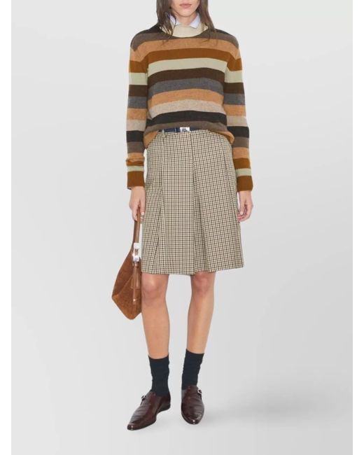 Tory Burch Multicolor Wool Striped Ribbed Turtleneck Jumper