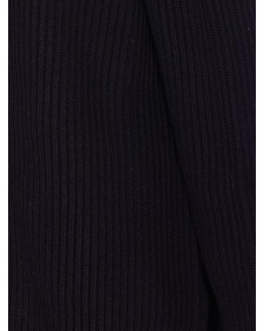MM6 by Maison Margiela Blue Wool Blend Ribbed Oversized Zip Cardigan Dress