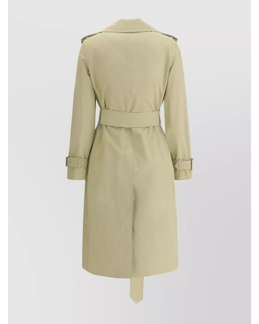 Burberry White Cotton Double-Breasted Belted Trench Coat