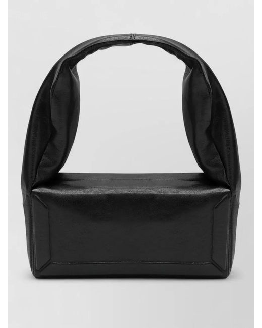 Maison Margiela Black Rectangular Shoulder Bag Smooth Texture Top Handle