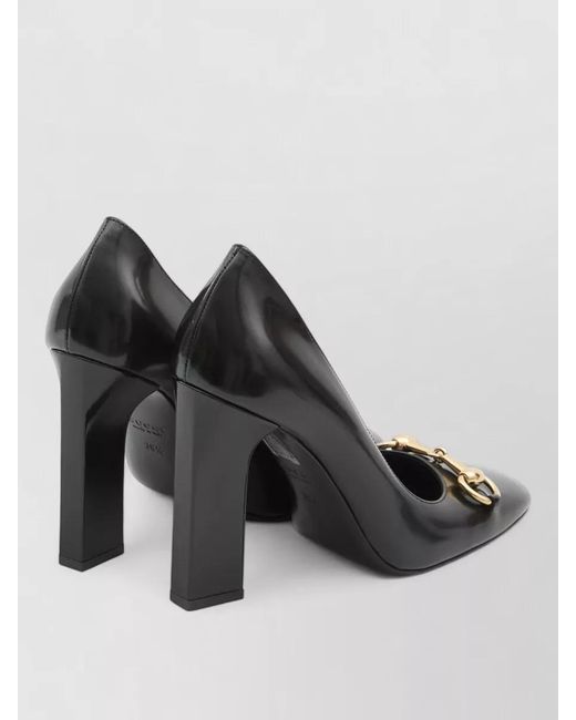 Gucci Black Signora Pumps Soft Leather Morsetto