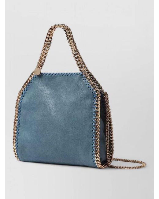 Stella McCartney Blue Falabella Mini Tote Bag Chain Detail