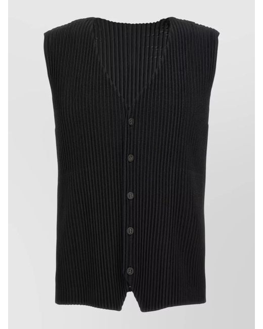 Homme Plissé Issey Miyake Black Pleated Vest for men