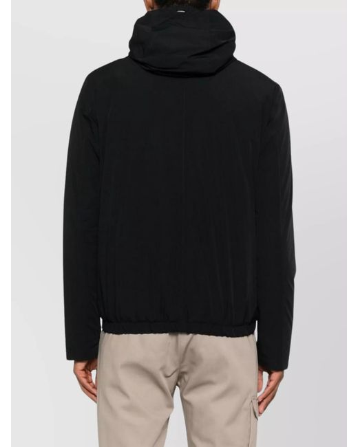Herno Black Short Down Hooded Jacket for men